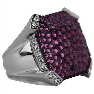 JUDITH LEIBER AMETHYST STATEMENT “CHRISTO” RING
